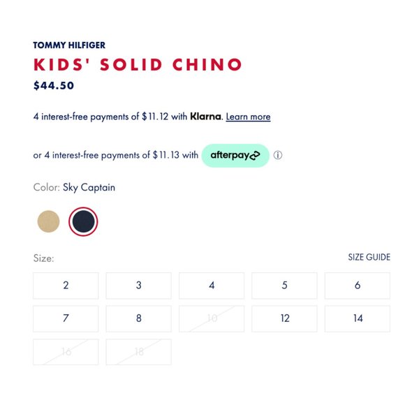 TOMMY HILFIGER Kids' Solid Chino Pants - Picture 3 of 4